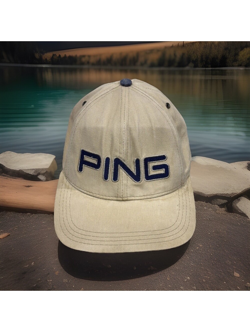 Vintage Ping Golf Clubs Driver Eye Putter Leather Strapback Baseball Cap